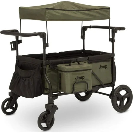 Jeep Deluxe Wrangler Wagon Stroller for 2 Kids with Cooler Bag, Parent Organizer & All-Terrain Wheels by Delta Children | Walmart (US)