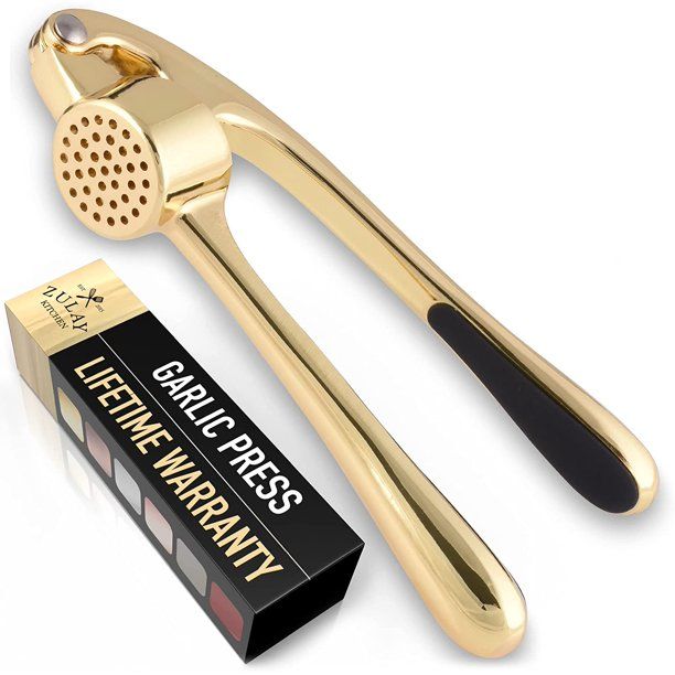 Zulay Kitchen Zinc Aluminum Garlic Press with Soft Easy to Squeeze Ergonomic Handle - Royal Gold | Walmart (US)