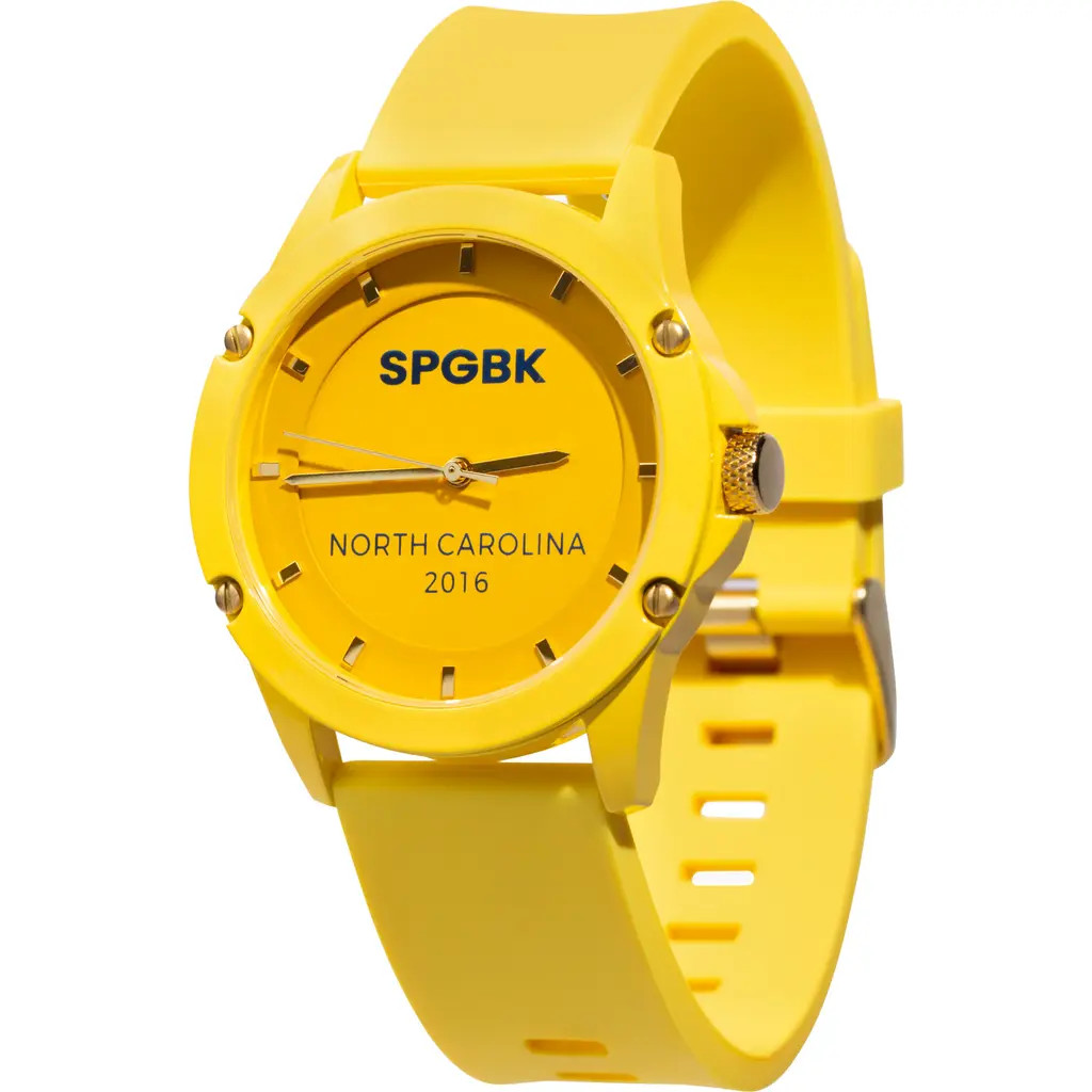 SPGBK Watches Greatest Silicone Strap Watch, 42mm case in Yellow/gold at Nordstrom | Nordstrom