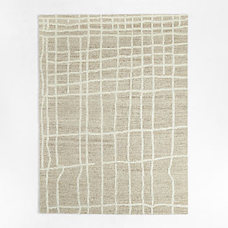 Agen Wool Grid Ivory Area Rug 6'x9' + Reviews | Crate & Barrel | Crate & Barrel