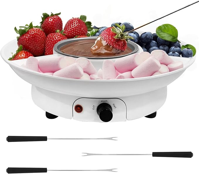 Fondue Pot Electric Set for Chocolate and Nacho Cheese, Chocolate Fondue Kit with Dipping Forks, ... | Amazon (US)