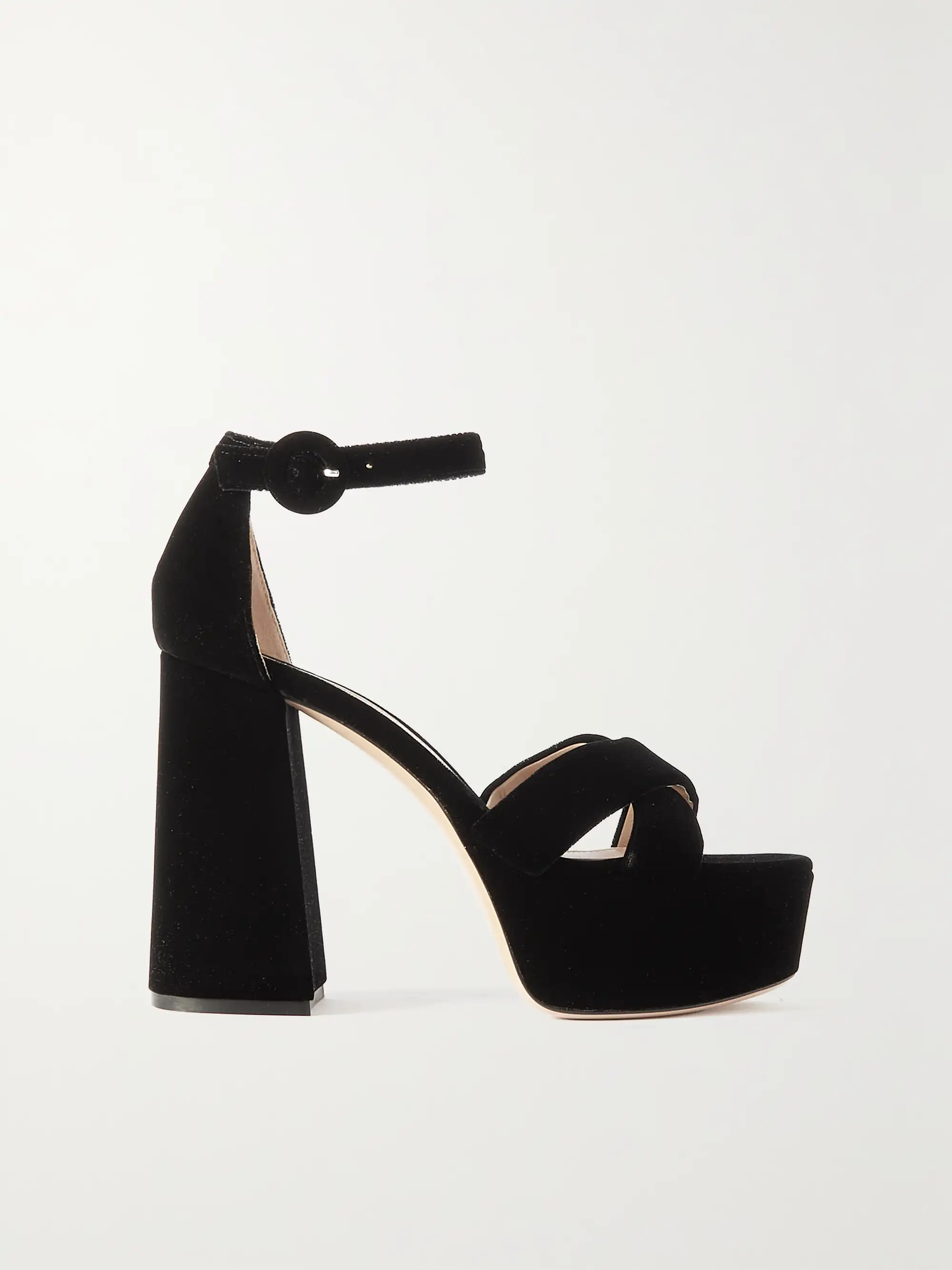 Sheridan 110 velvet platform sandals | NET-A-PORTER (UK & EU)