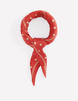 Elisabeth Quadratischer Seidenschal-Rot, Camel Punkte | Boden DE