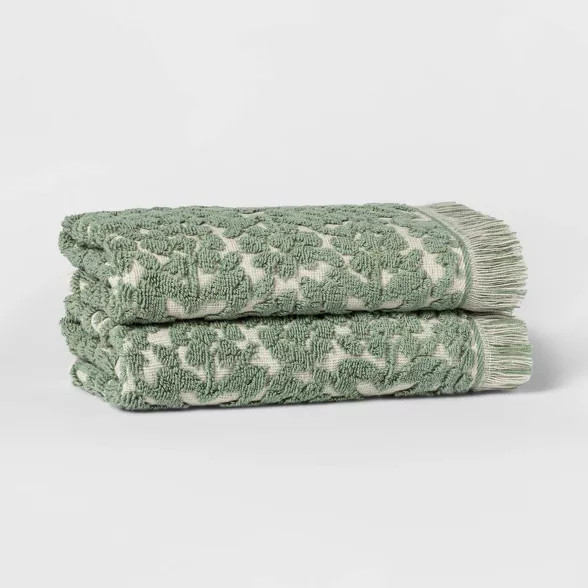 2pk Terry Plaid Hand Towel Set - Threshold™ | Target