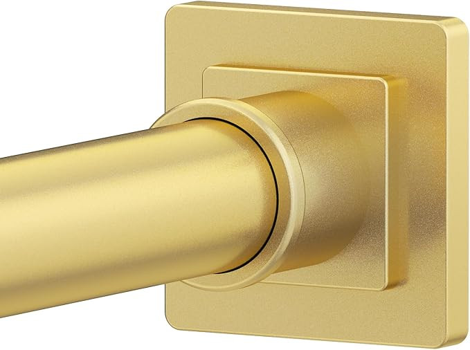 Shower Curtain Rod Square End Shower Rods for Bathroom 32"-92" Gold Shower Curtain Rod Curtain Ro... | Amazon (US)