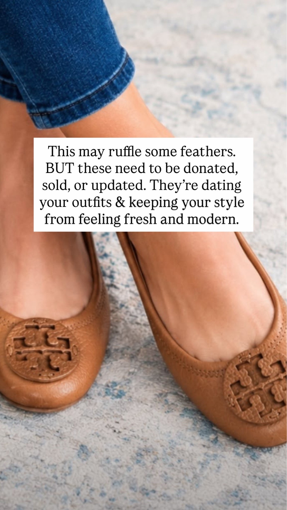 Donate your old flats like these and get these ones instead. So much more modern, fresh and up to date.