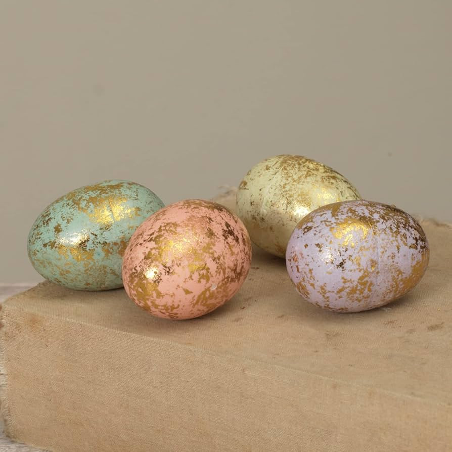 One Holiday Way Bagged Set of 12 2-Inch Multicolor Gilded Pastel Easter Eggs w/Gold Finish – De... | Amazon (US)