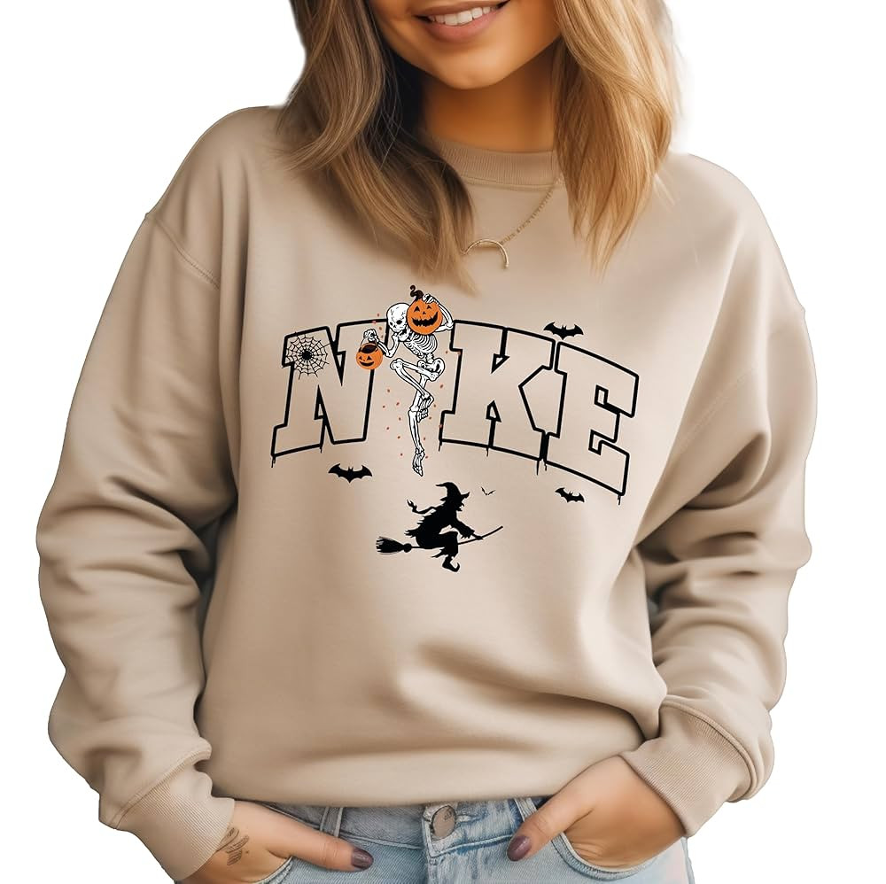 Halloween Skeleton Pumpkin Sweatshirt, Vintage Halloween Sweatshirts for Women or Men, Fall Sweat... | Amazon (US)