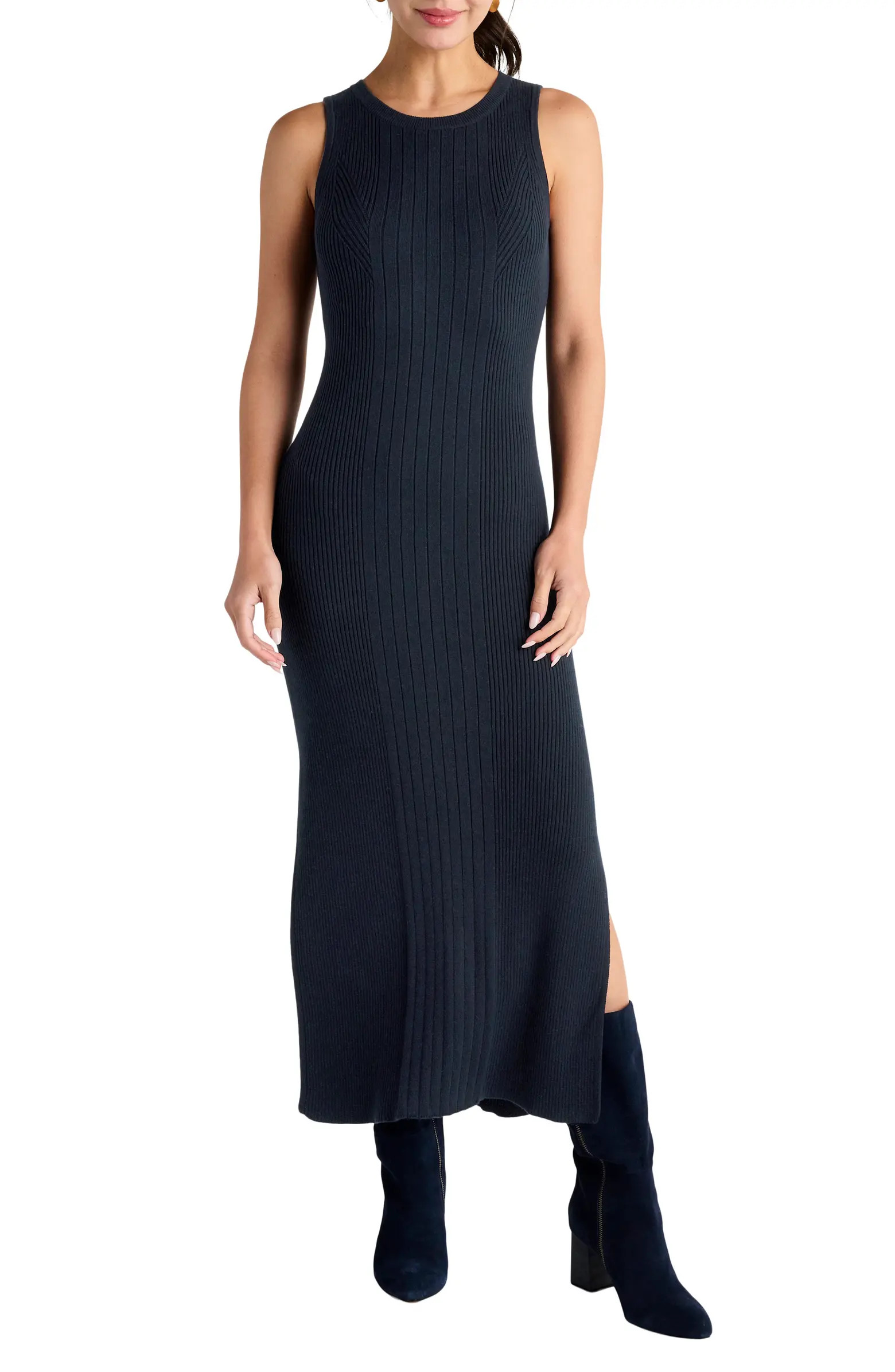 Trina Sleeveless Rib Midi Sweater Dress | Nordstrom
