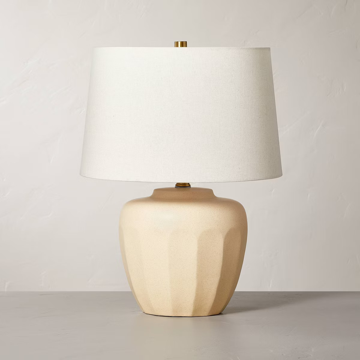 Faceted Ceramic Table Lamp Taupe/Cream (Includes LED Light Bulb) - Hearth & Hand™ with Magnolia... | Target