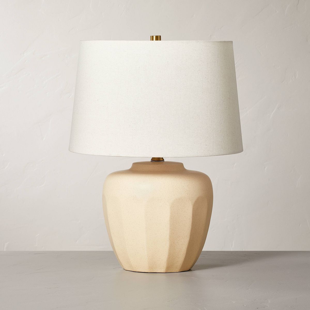 Faceted Ceramic Table Lamp Taupe/Cream (Includes LED Light Bulb) - Hearth & Hand™ with Magnolia | Target