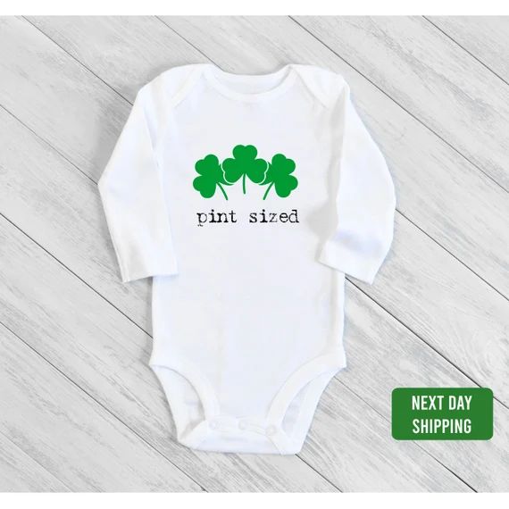 Pint Sized Baby Onesie®st Patricks Day Baby Long Sleeve | Etsy | Etsy (US)