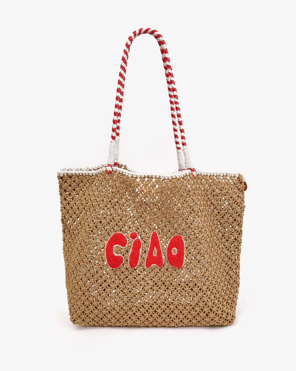 Clare V. L'Été Tote - Tan w/ Poppy Ciao | Ascot + Hart