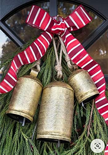 Vintage Rustic Lucky Tin Metal Cow Bells Handmade Set of 3 Giant Harmony Cow Bells Huge Bells On ... | Amazon (US)