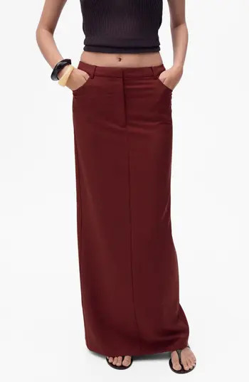 MANGO High Waist Pencil Skirt in Burgundy at Nordstrom Rack, Size Medium | Nordstrom Rack