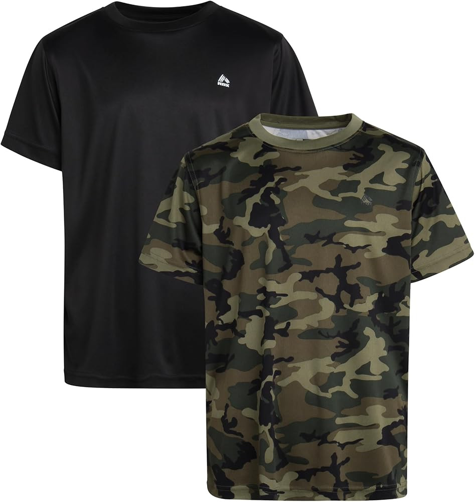 Boys Athletic Shirts – 2 Pack Lightweight Crewneck Moisture Wicking Short Sleeve Workout Runnin... | Amazon (US)