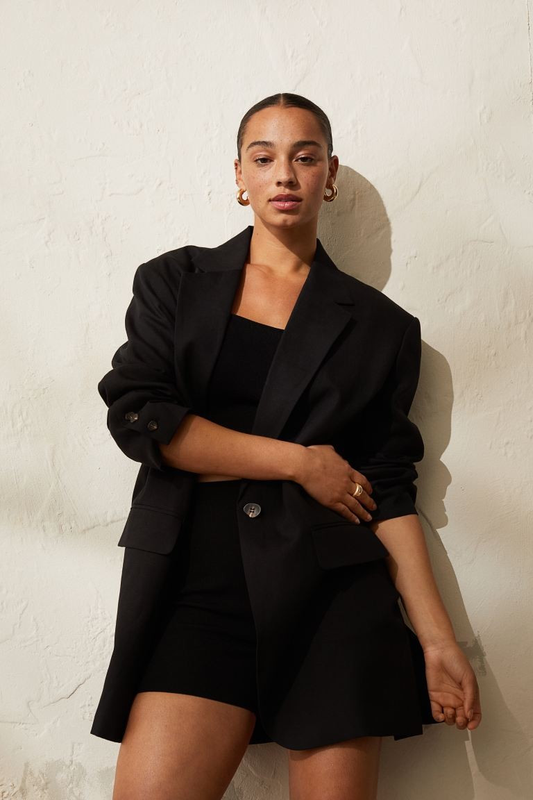 Oversized linen-blend jacket | H&M (UK, MY, IN, SG, PH, TW, HK)