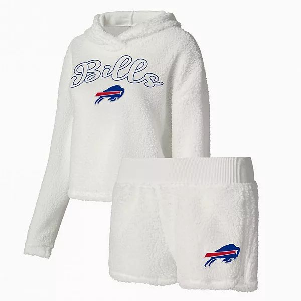 Women's Concepts Sport  White Buffalo Bills Fluffy Pullover Sweatshirt & Shorts Sleep Set | Kohl's