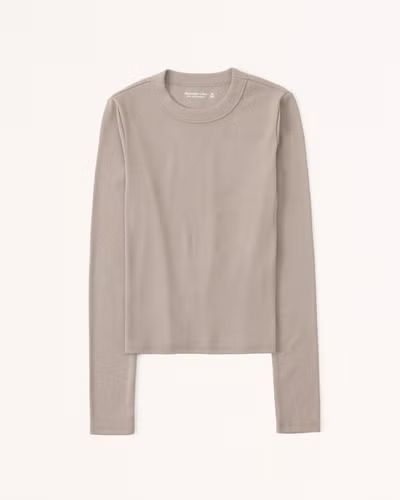 Women's Long-Sleeve Ribbed Crew Top | Women's Tops | Abercrombie.com | Abercrombie & Fitch (US)