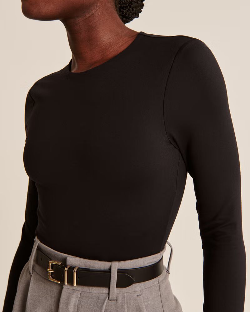 Women's Long-Sleeve Seamless Fabric Crew Bodysuit | Women's Tops | Abercrombie.com | Abercrombie & Fitch (US)
