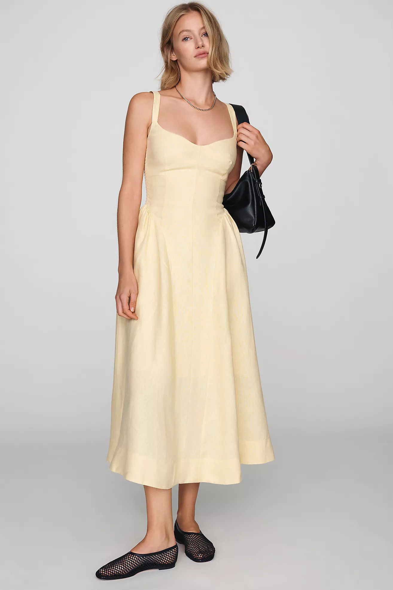 Reformation Birdie 100% Linen Midi Dress | Anthropologie (US)