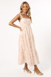 Andi Midi Dress - Pink White Floral | Petal & Pup (US)