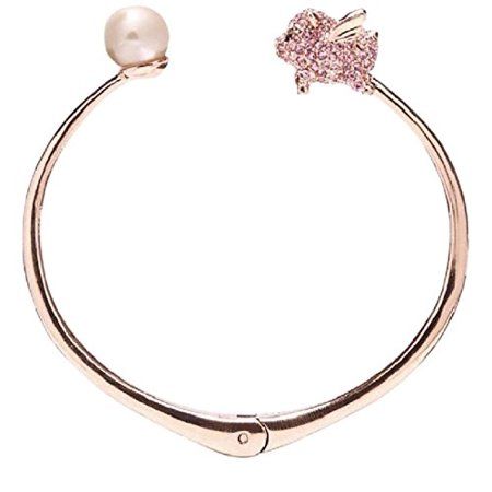 Kate Spade New York Imagination Flying Pig Open Hinge Bangle Bracelet Rose Gold | Walmart (US)