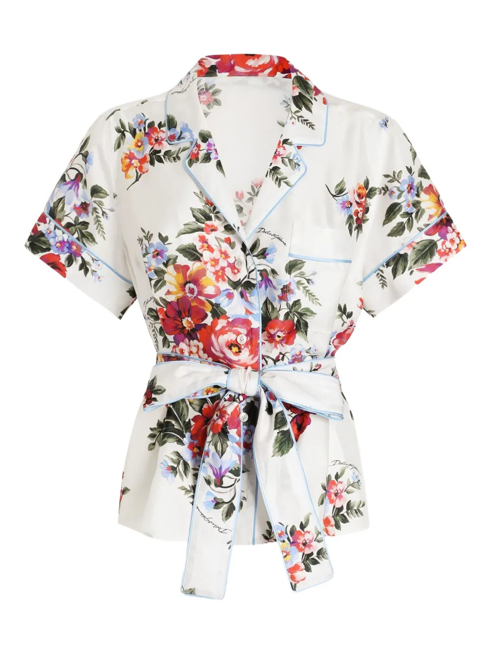Dolce & Gabbana floral-print Tie Shirt | White | FARFETCH | Farfetch Global