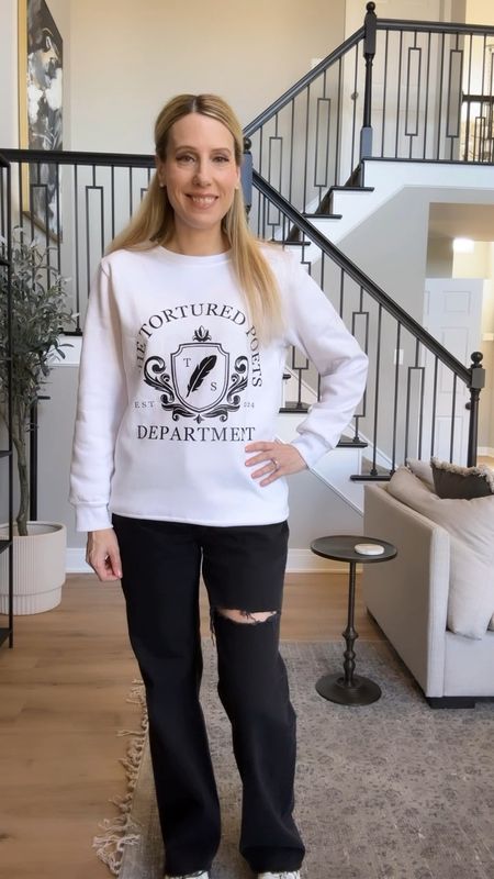 The Tortured Poets Department  Taylor Swift Sweatshirt 📝🤍 Eras Tour 2024 outfit ideas!  🤍🪶I linked some other items to this post as well. 🤍📚📖
#TaylorSwift #ErasTour #TTPDTaylorSwift  #TaylorSwiftTTPD #TheTorturedPoetsDepartment #TheTorturedPoetsDeparymentTaylorSwift Taylor Swift Eras Tour Ideas, Taylor Swift Lover Era, Taylor Swift 1989, Taylor Swift Movie, Taylor Swift Fearless, Taylor Swift Speak Now, Taylor Swift Red, Taylor Swift reputation, Taylor Swift evermore, Taylor Swift folklore, Taylor Swift outfits, Taylor Swift Eras Tour outfit ideas, Taylor Swift Eras Tour inspo, Taylor Swift inspo, Taylor Swift TTPD, Taylor Swift The Tortured Poets Department, , Taylor Swift Eras Tour TTPD outfits, TTPD outfit, The Tortured Poets Department  Taylor Swift outfits, white Taylor Swift outfits, black Taylor Swift outfits, white outfits, black accessories, white dresses, spring white dresses, summer white dresses, white party dresses, white prom dresses, white shower dresses, white sequin dresses, white sparkly dresses, shiny white dresses, fun dresses, formal dresses, light prom dresses, poetry, Tortured Poets, white formal dresses, brooches, black gloves, formal black gloves, choker necklaces, corset tops, corset dresses, women’s black shorts, black Converse shoes 

#LTKfindsunder50 #LTKstyletip #LTKparties