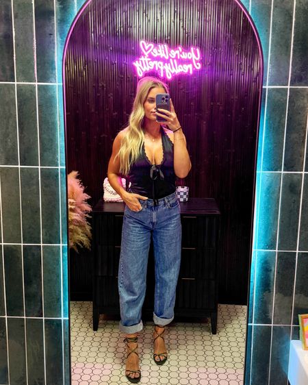 night out fit 

top: small
jeans: 27L (I sized up one)
shoes: true to sizee

#LTKFindsUnder100 #LTKShoeCrush #LTKFindsUnder50