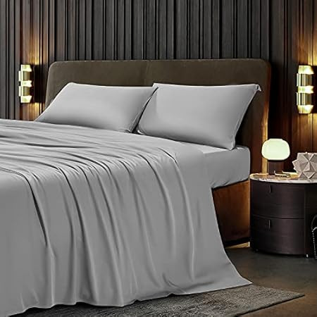 Hotel Sheets Direct 100% Bamboo Sheets - California King Size Sheet and Pillowcase Set - Cooling, 4- | Amazon (US)