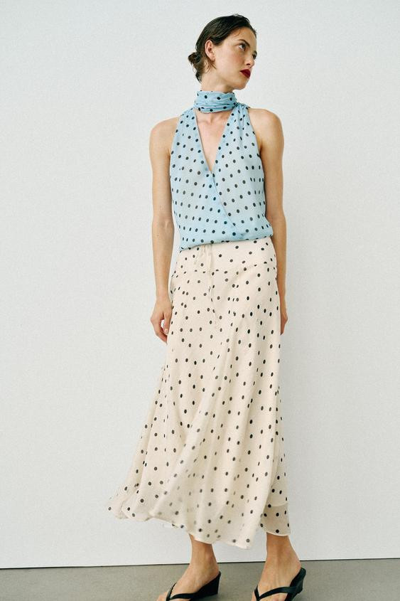 POLKA DOT MIDI SKIRT | Zara US