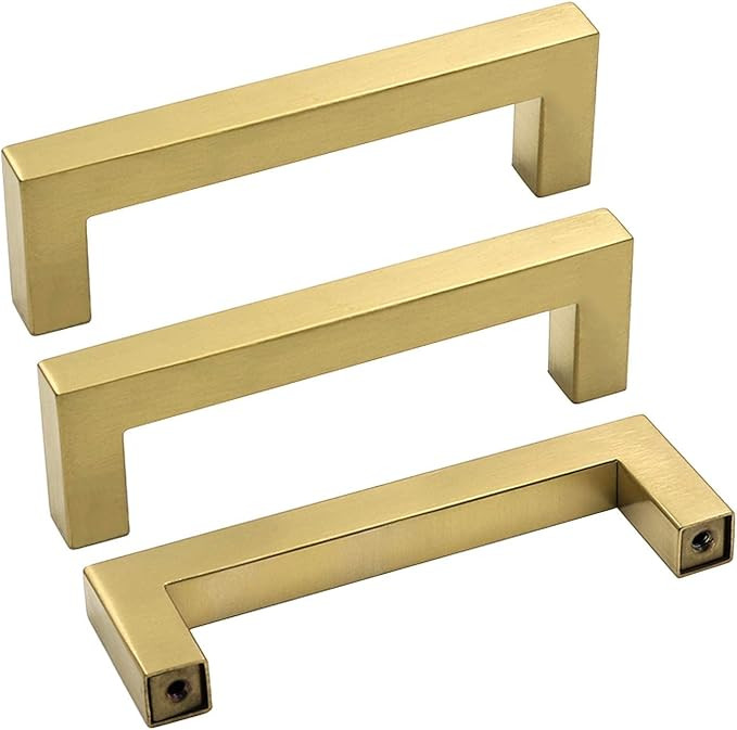 goldenwarm Gold Cabinet Pulls 15 Pack Brushed Brass Drawer Pulls - J12GD102 4 inch Kitchen Cabine... | Amazon (US)