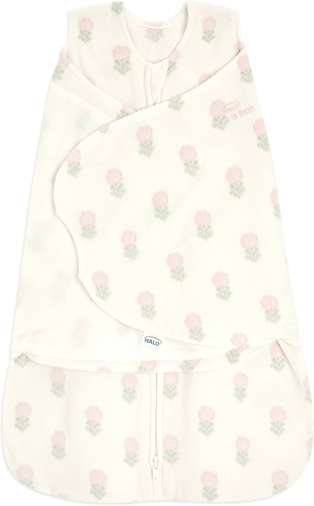 HALO Micro-Fleece Sleepsack Swaddle, 3-Way Adjustable Wearable Blanket, TOG 3.0, Block Flower, Sm... | Amazon (US)