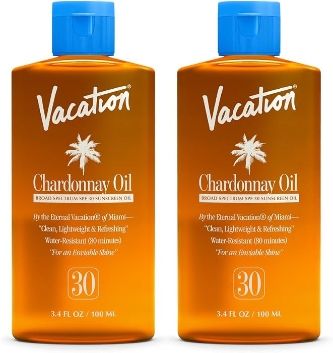 Vacation Chardonnay Oil SPF 30 Sunscreen Oil, 3.4 Fluid Ounces, Pack of 2 - Hydrating, Lightweigh... | Amazon (US)