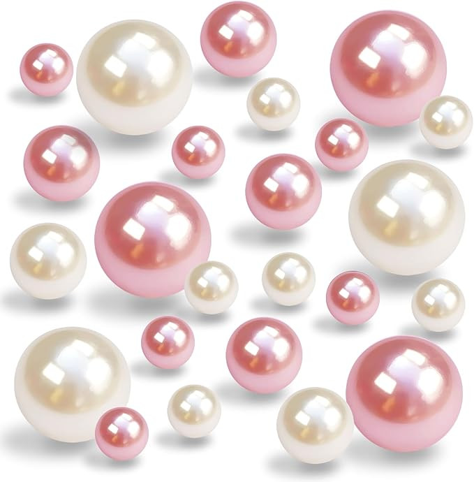 Fake Pearl for Vase Filler No Hole Beads for Centerpiece 130PCS | Fake Pearl Beads for Floating C... | Amazon (US)