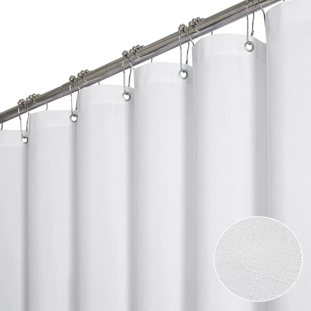 BTTN Extra Long Shower Curtain 72x96 inches, Tall Linen Textured Heavy Duty Fabric Shower Curtain... | Amazon (US)