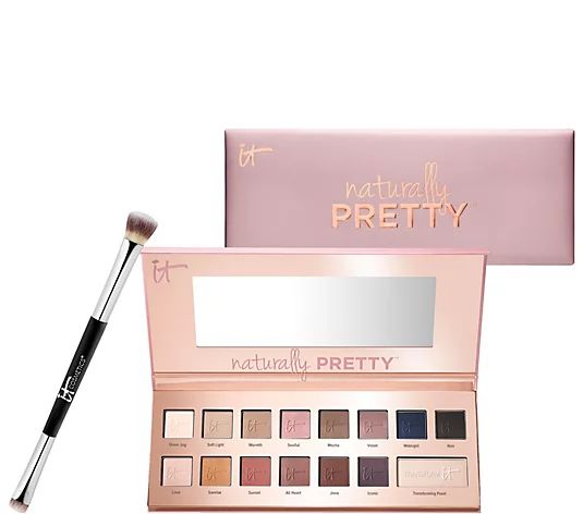 IT Cosmetics Naturally Pretty Matte Luxe Shadow Palette & Brush - QVC.com | QVC