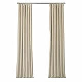 HPD Half Price Drapes VPYC Heritage Plush Velvet Curtain (1 Panel), 50 X 96, Macchiato Beige | Amazon (US)