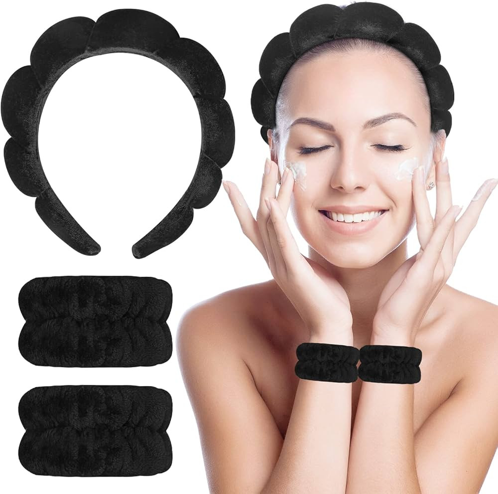 Hroevc 3 PCS Spa Headband for Washing Face, Terry Cloth Facial Puffy Makeup Headband for Women, S... | Amazon (CA)