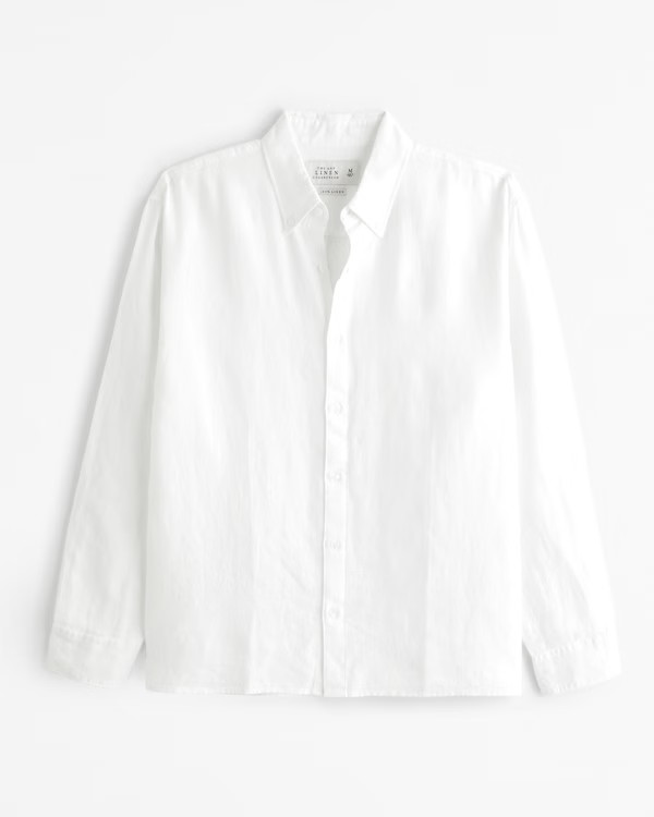 Linen Button-Up Shirt | Abercrombie & Fitch (US)