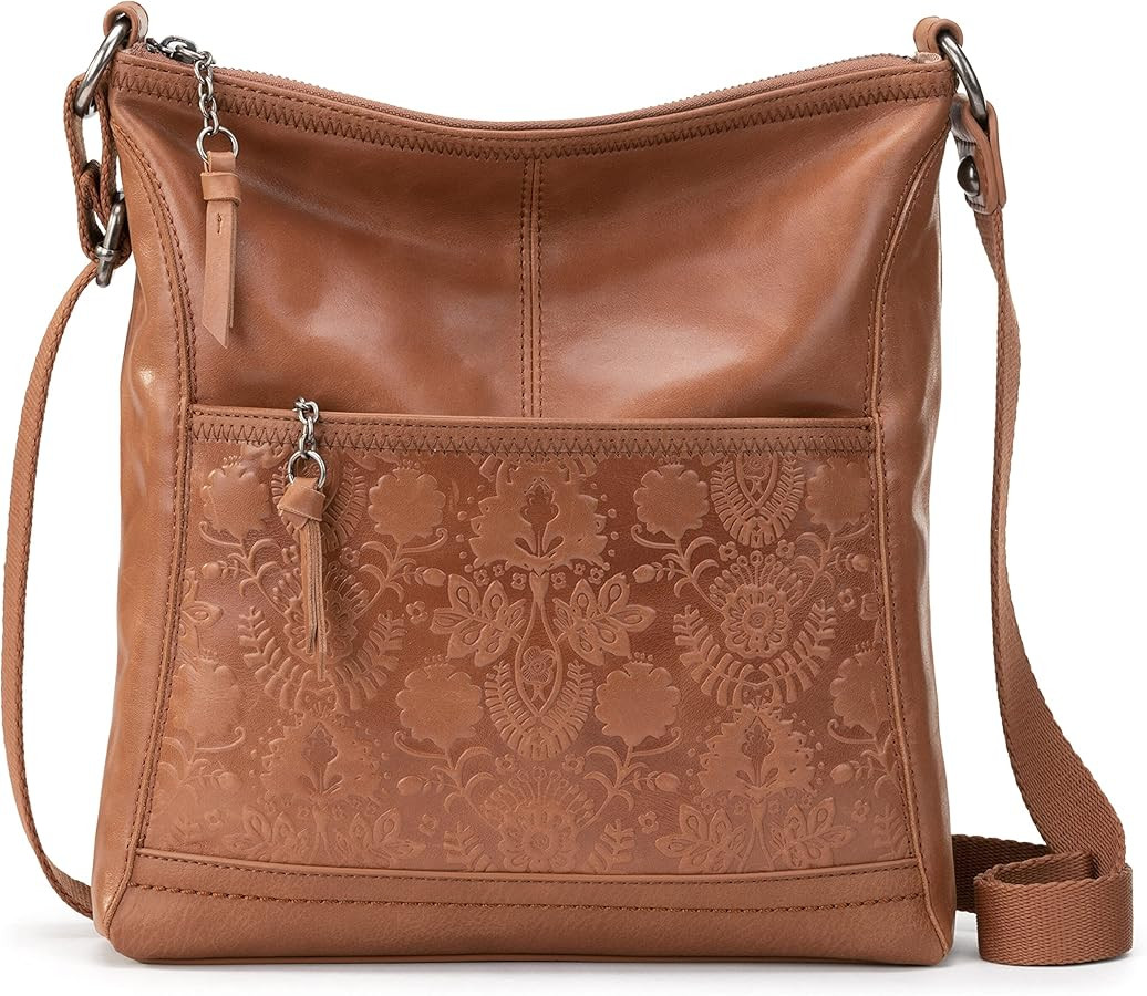 The Sak Womens Iris Crossbody in Leather Casual Purse With Adjustable Strap Zipper Pockets | Amazon (US)