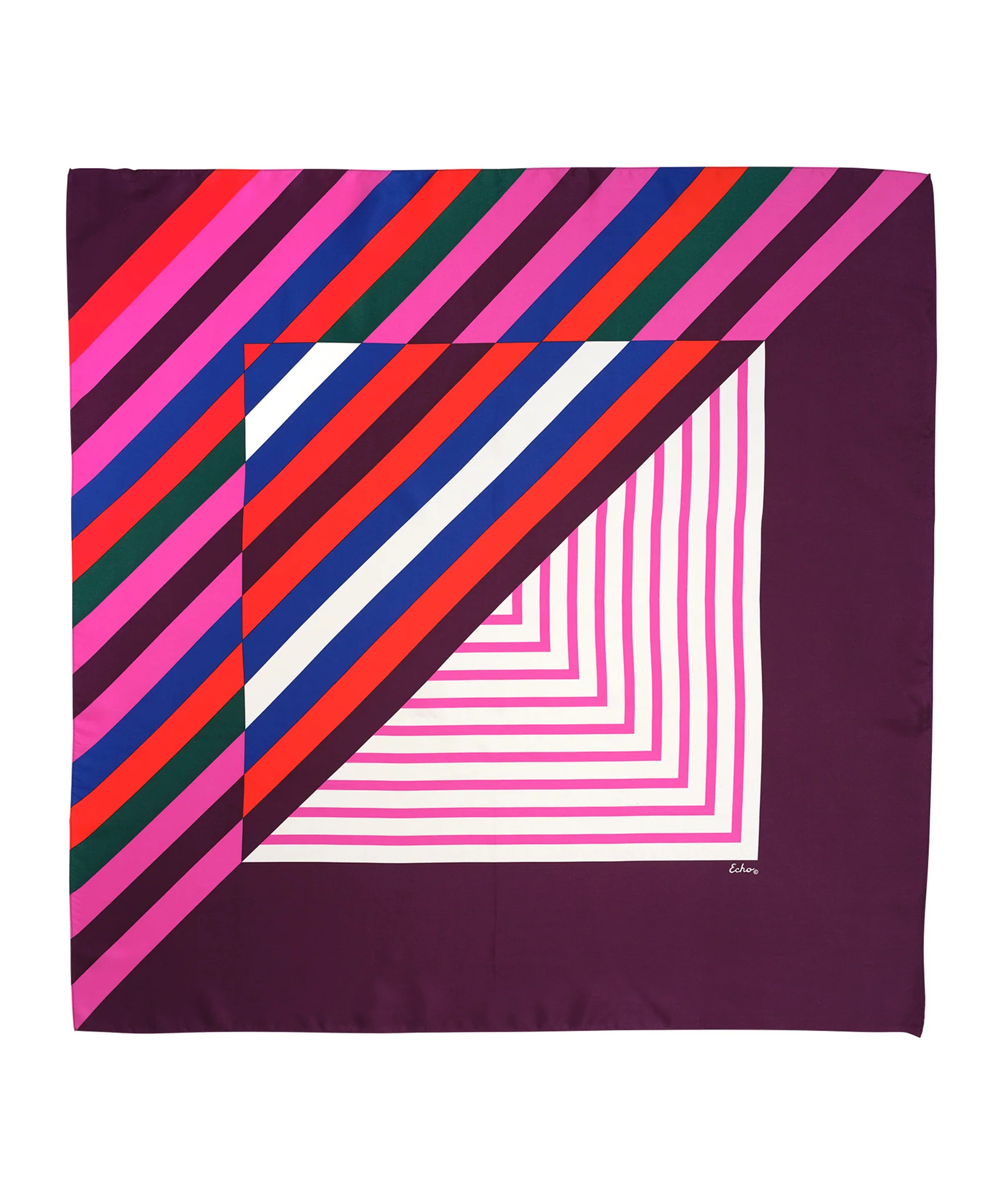 Super Stripe 35" Silk Square Scarf | Echo New York