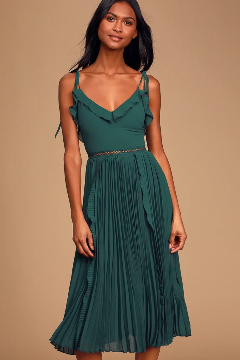 Emerald green midi dress with pleated skirt, summer dress, wedding guest dress

#LTKwedding #LTKunder100 #LTKstyletip