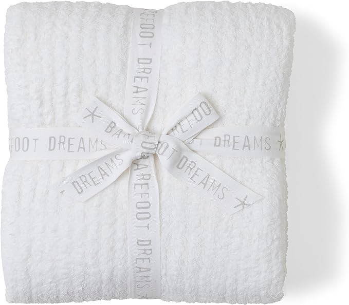 Barefoot Dreams Women's CozyChic Ribbed Throw, Pearl, Off White, One Size | Amazon (US)
