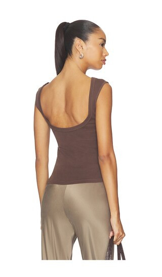 St. Agni Organic Cotton Ballerina Top in Brown. - size S | Revolve Clothing (Global)