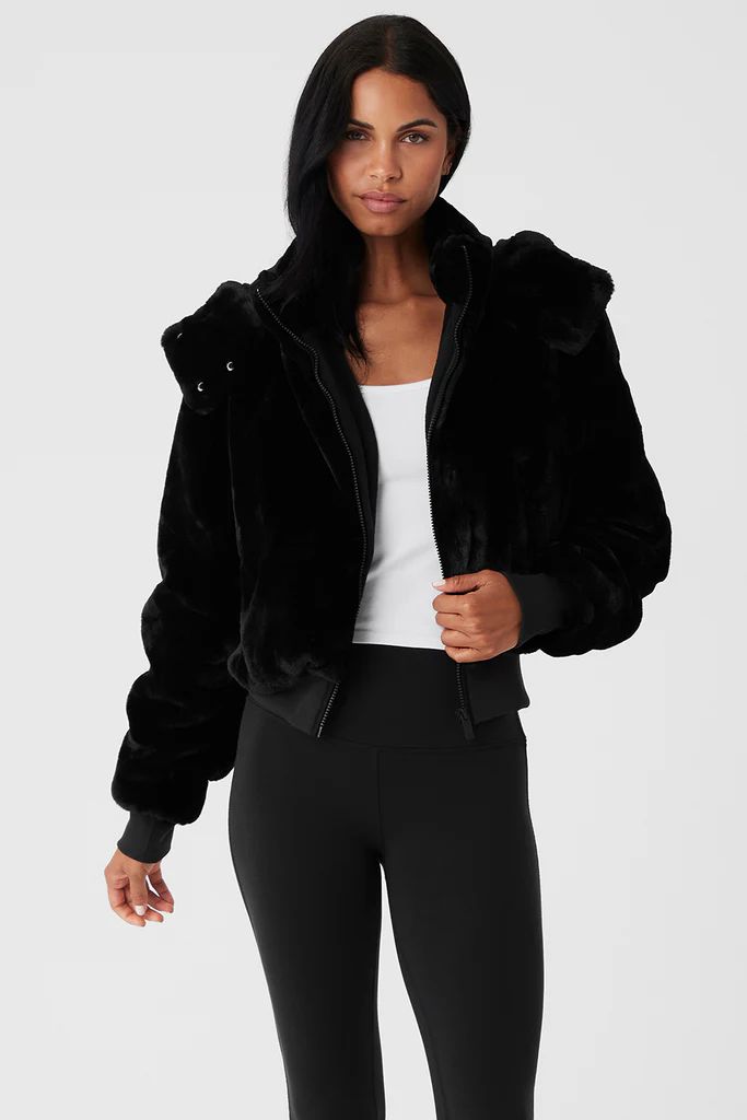 Faux Fur Foxy Jacket - Black | Alo Yoga