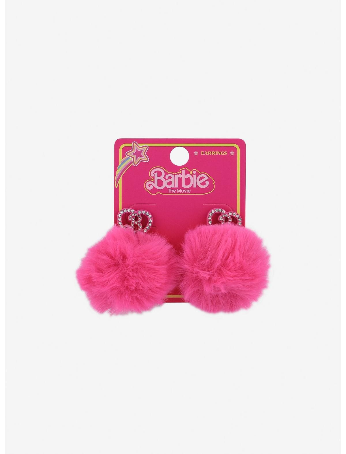 Barbie Bling Pink Pom Earrings | Hot Topic | Hot Topic