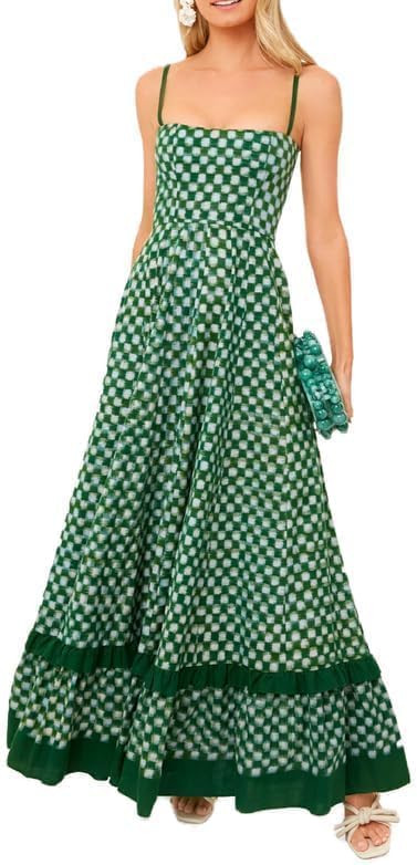 Women Graffiti Maxi Cami Dress Y2k Spaghetti Strap Floral Boho Long Dress Colorful Flowy Summer H... | Amazon (US)