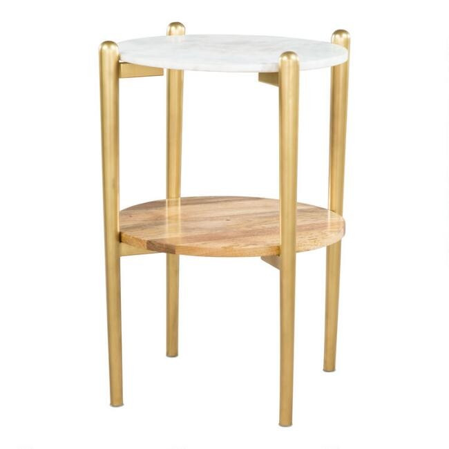 Marble and Wood Morton Accent Table | World Market